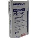 Pensan Roller Kalem Yedeği My-sign Jel Bilye Uçlu Imza Kalem 1.0 Mm Mavi Refil (25 Li Paket)