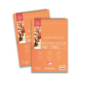 Clairefontaine Sulu Boya Etival Dokulu Cold Press Üsten Spiralli 30 Yaprak A4 300gr. Teknik Resim Kağıdı
