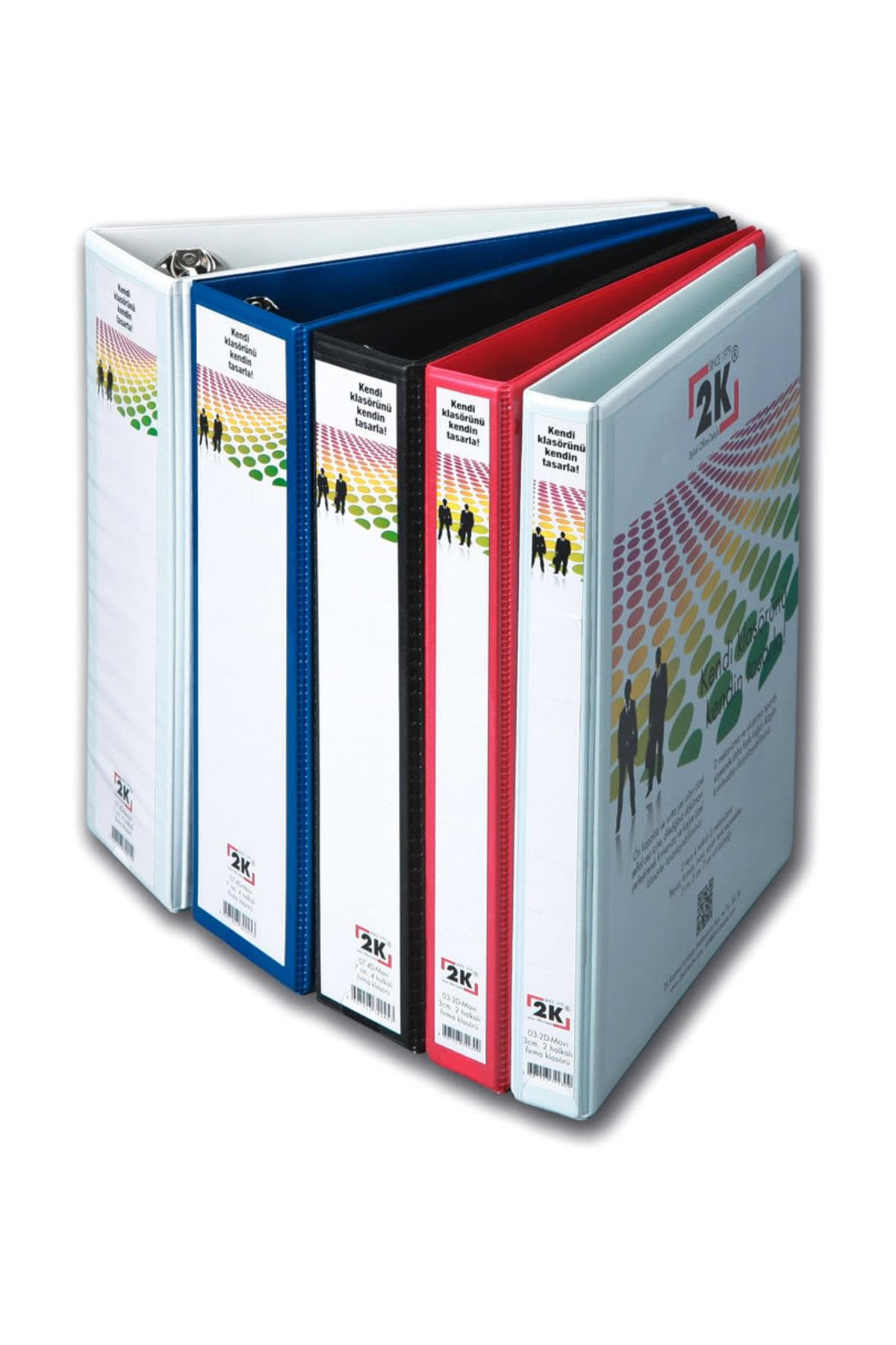 2K Sunum Klasörü Cepli 4 Halkalı 50 MM Kırmızı 05-4D-K