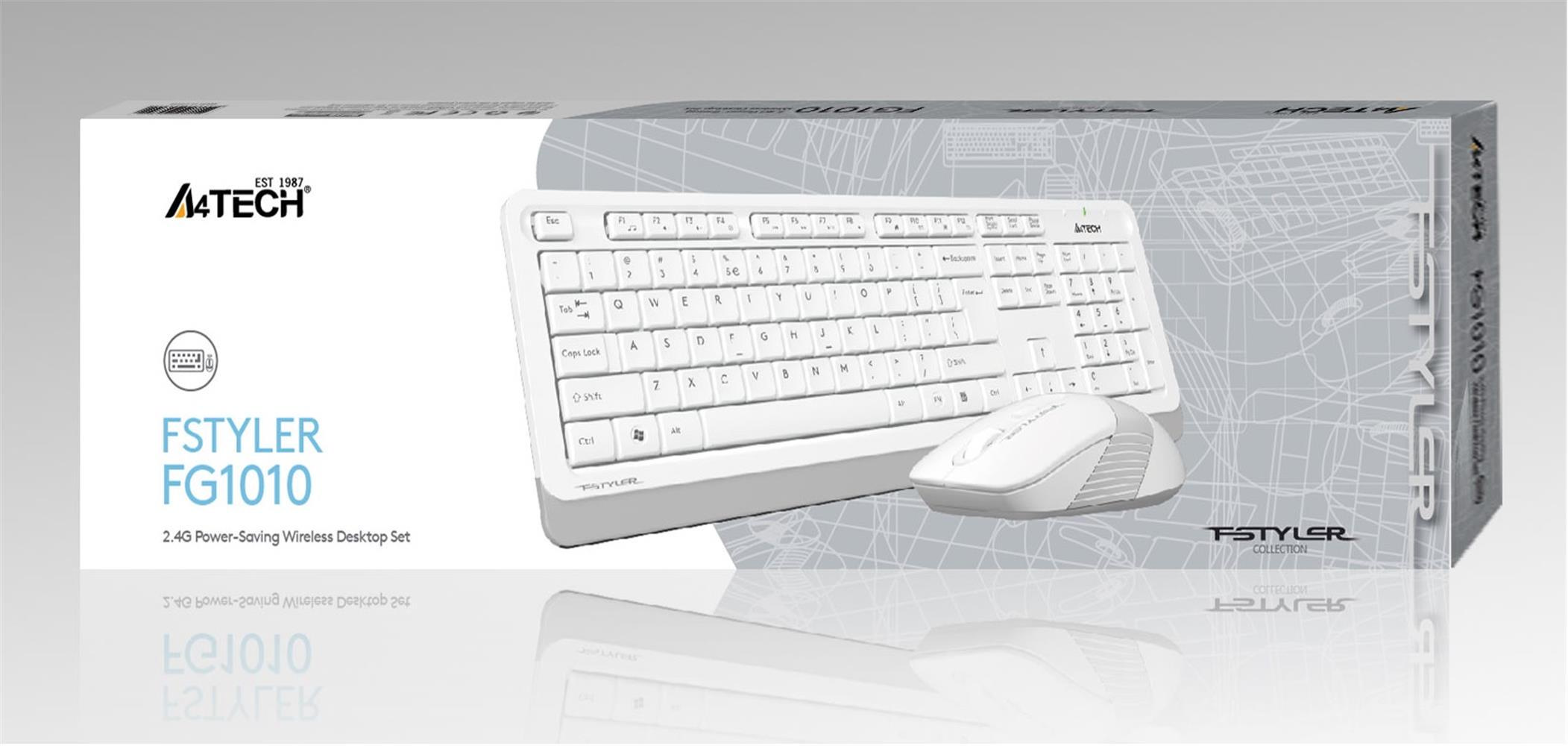 A4 Tech Q TR Usb Multimedia Kablolu Klavye Mouse Seti Beyaz