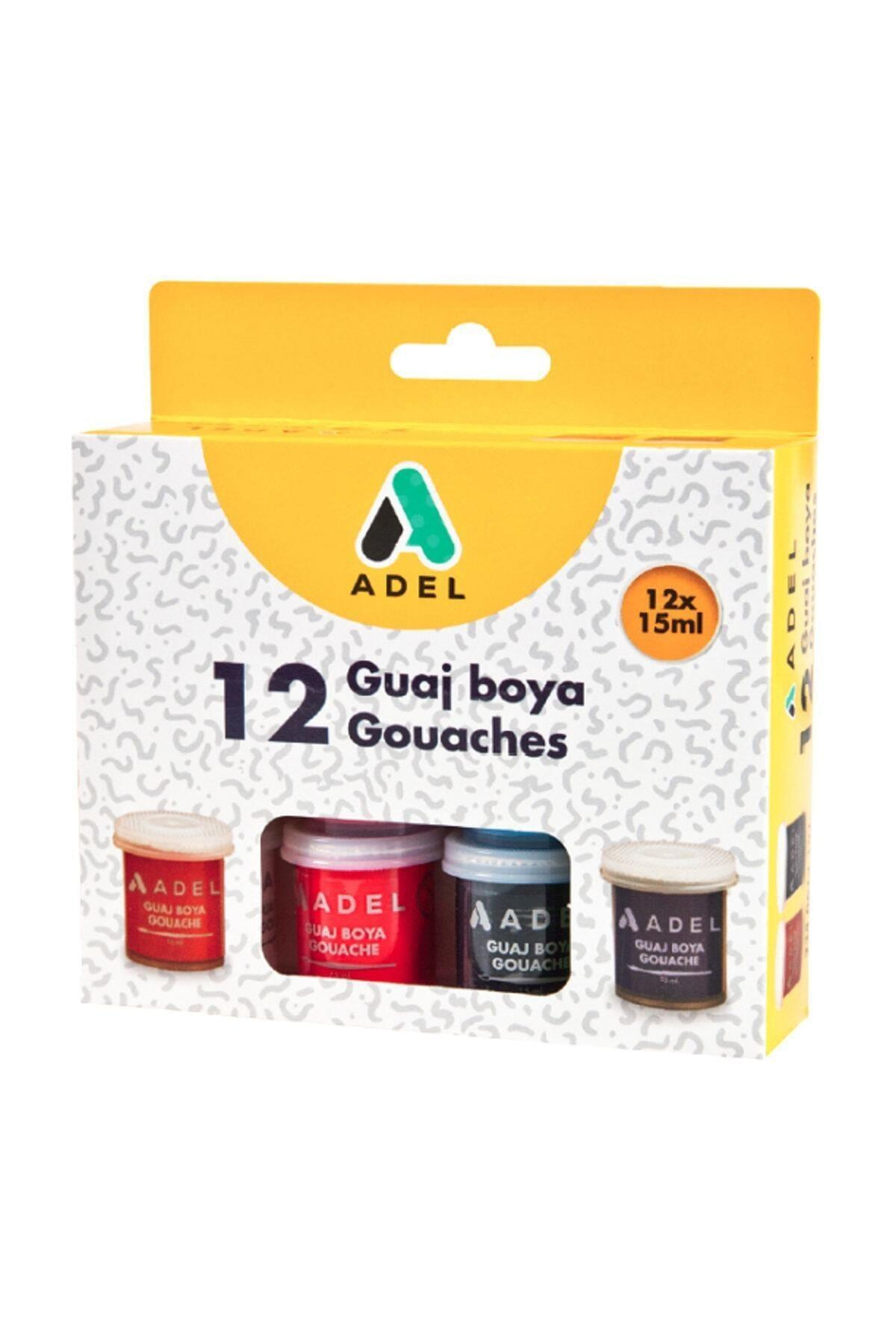 Adel Guaj Boya Karton Kutu Şişe 15 ML 12 Renk 234 0612 101