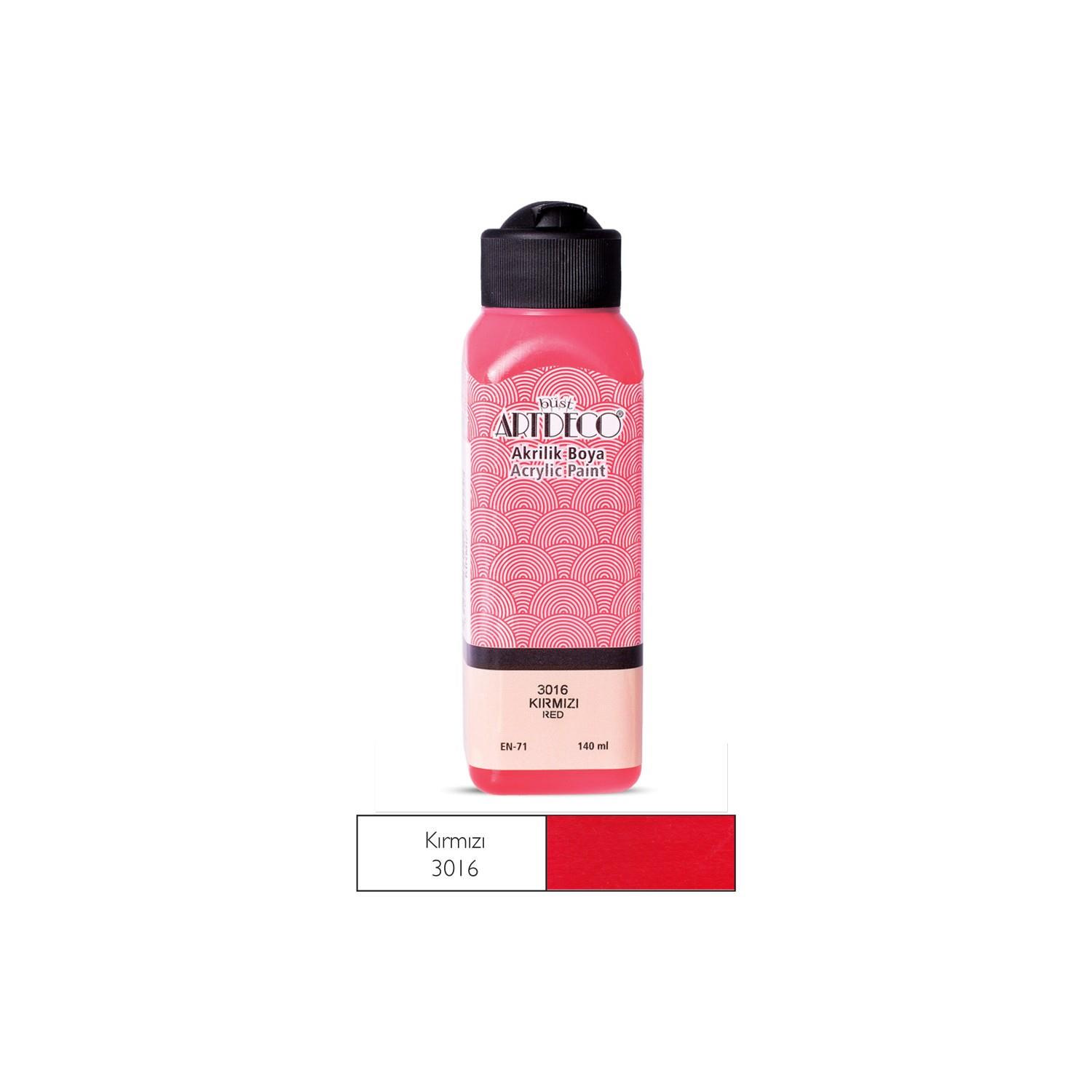 Artdeco Akrilik Boya 140 ML Kırmızı Akrilik Boya (12 Li Paket)