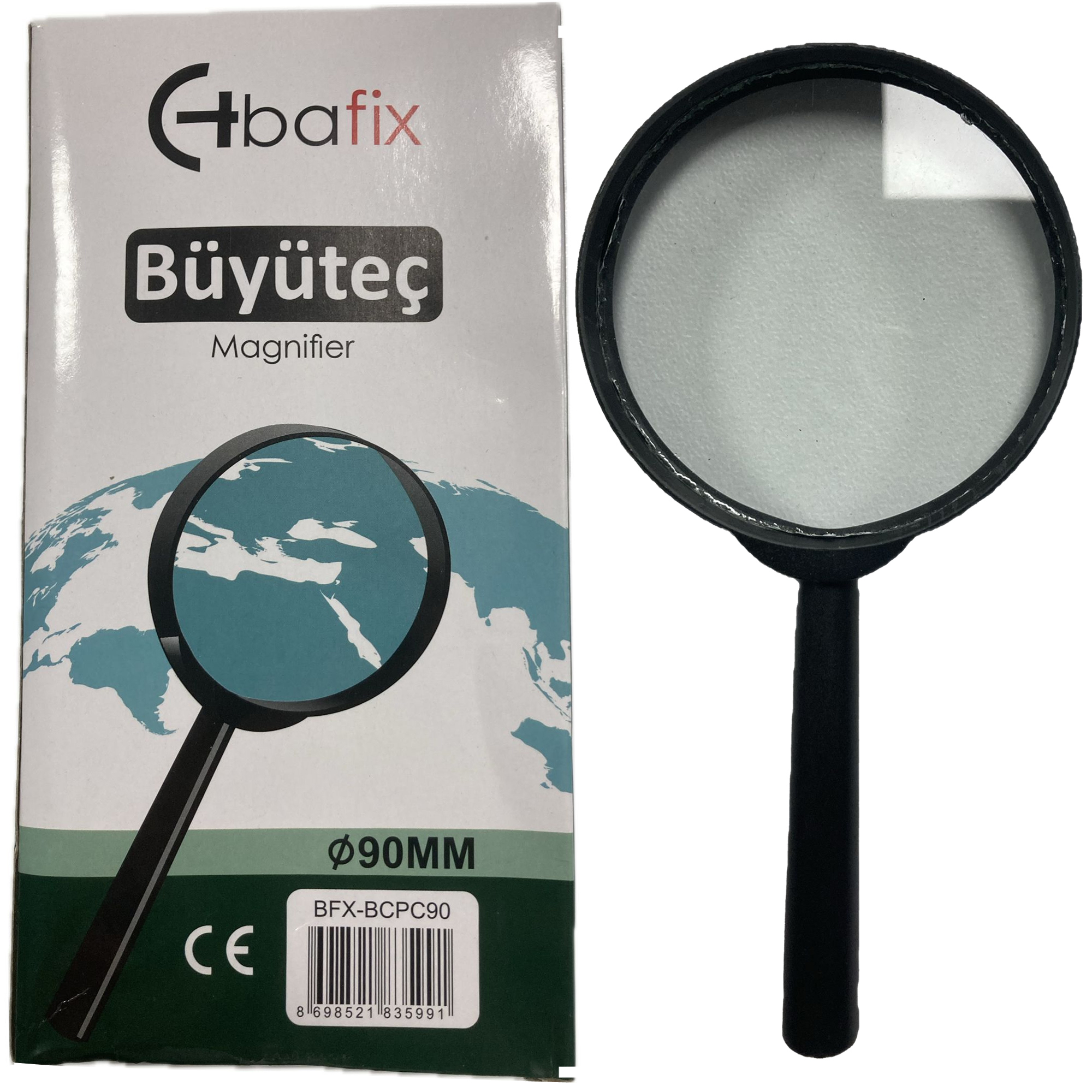 Bafix Büyüteç Cam Plastik Çerçeveli 90 MM Büyüteç