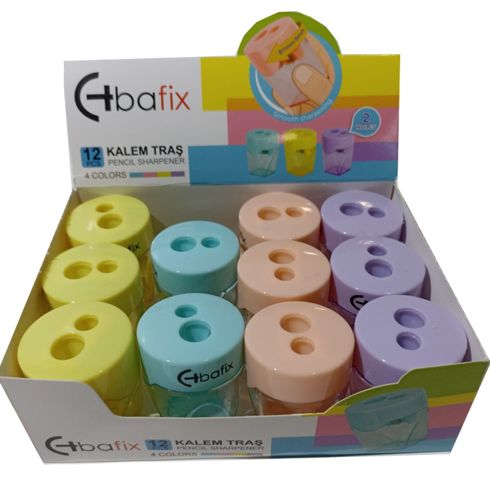 Bafix Kalemtıraş Çift Hazneli Kalemtraş 12 Li Paket