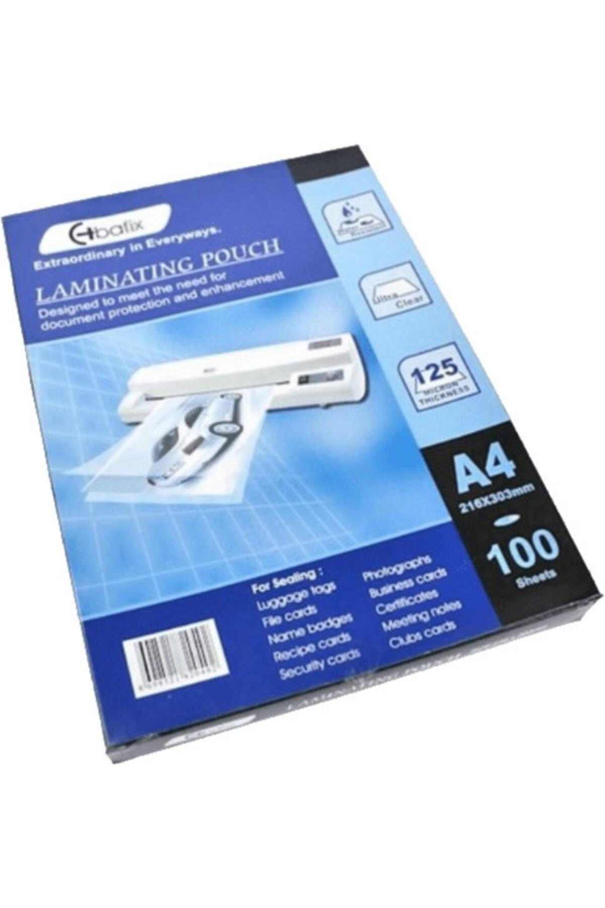 Bafix Laminasyon Filmi A4 125 Micron 100 Lü (1 Paket 100 Yaprak)