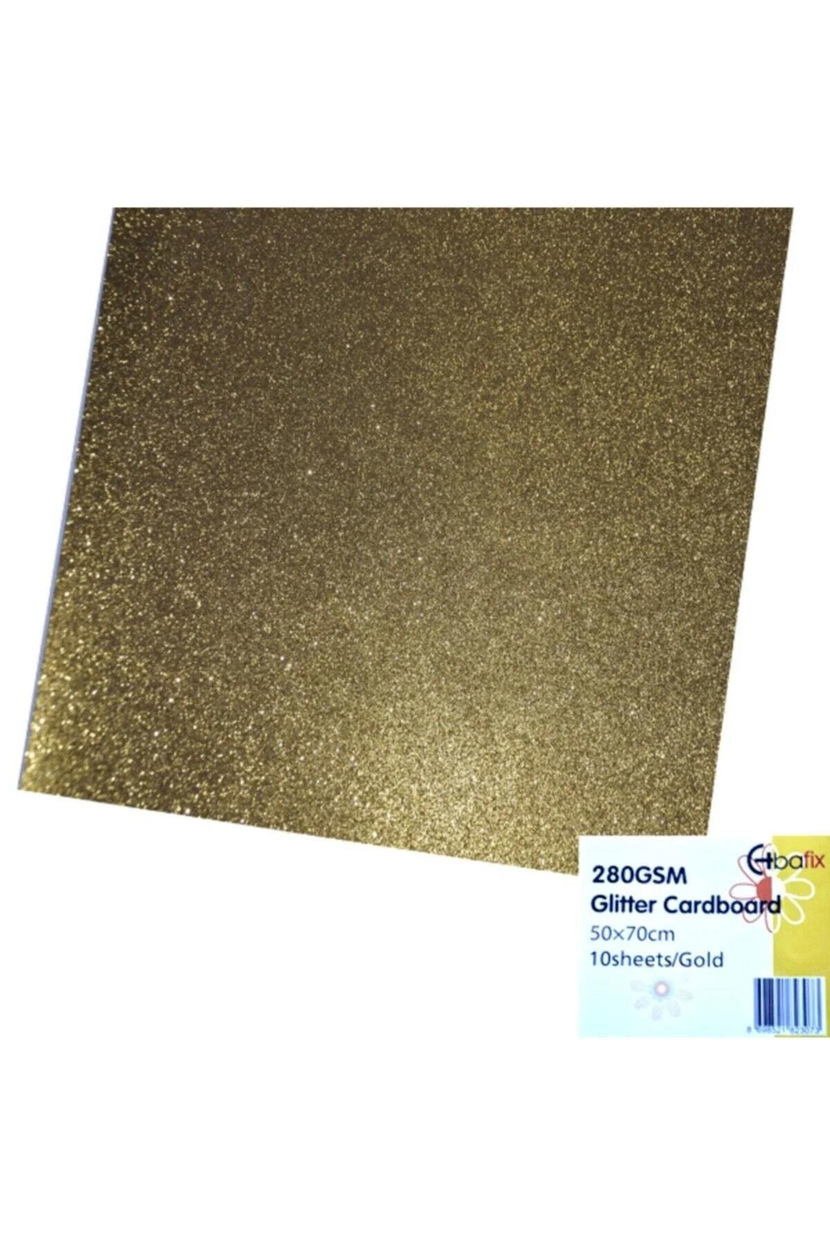 Bafix Simli Karton 50 x 70 CM Altın Gold Simli Karton (10 Lu Paket)