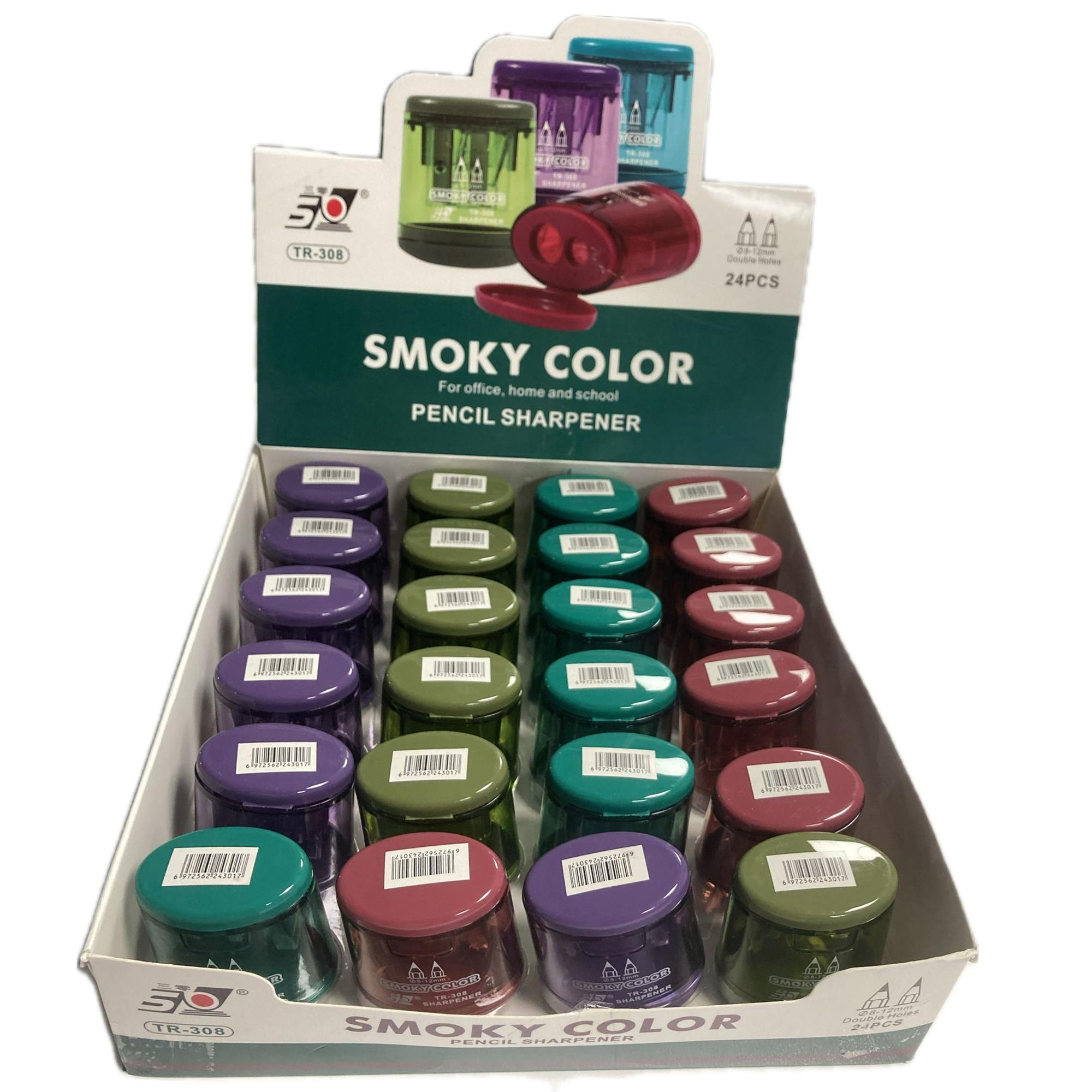 Bafix Smoky Color Kalemtraş Çiftli Hazneli Kalemtraş 24 Lü Paket