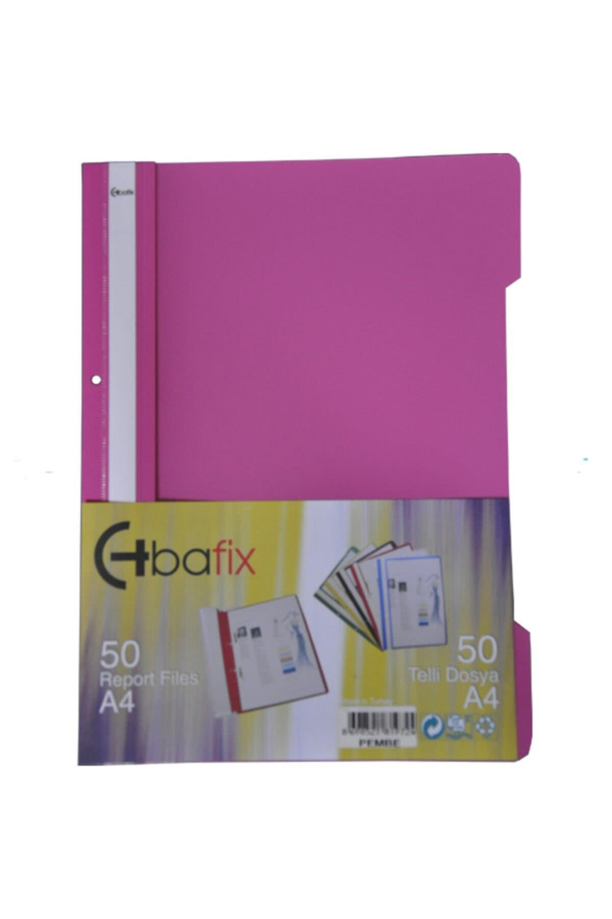 Bafix Telli A4 için Plastik Dosya 50'li - Pembe (50 Li Paket)
