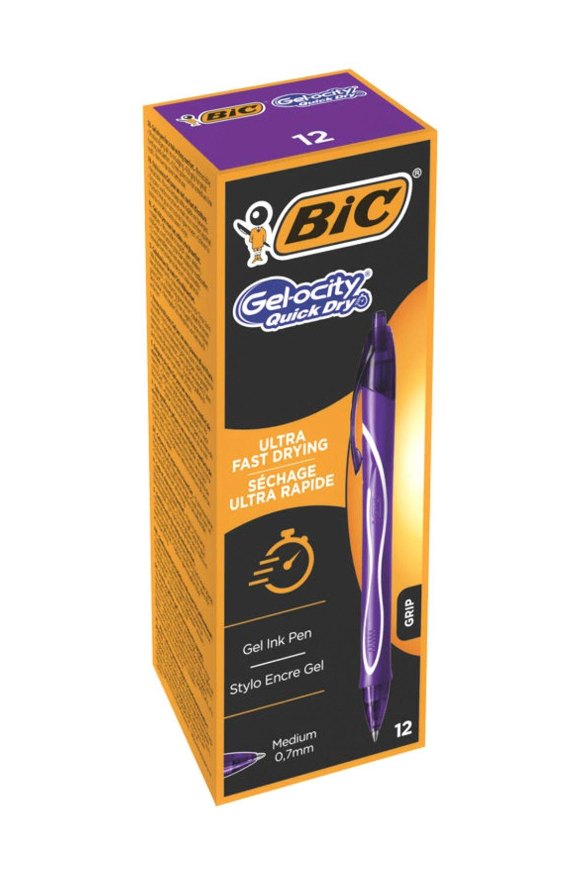 Bic Gelocity Quick Dry Hızlı Kuruyan Jel Kalem Mor 12'Li Kutu