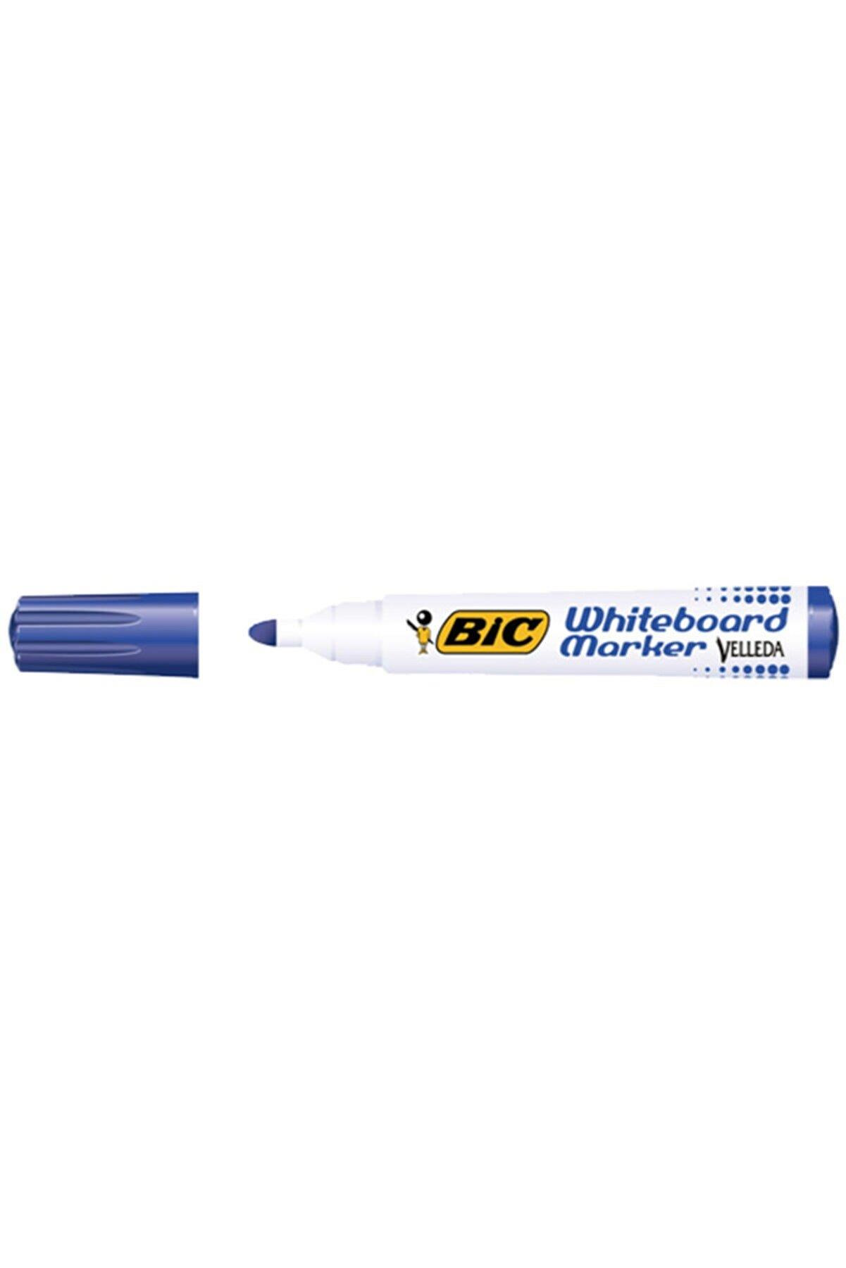 Bic Velleda Eco Yuvarlak Uçlu Beyaz Tahta Kalemi Mavi (12 Li Kutu)