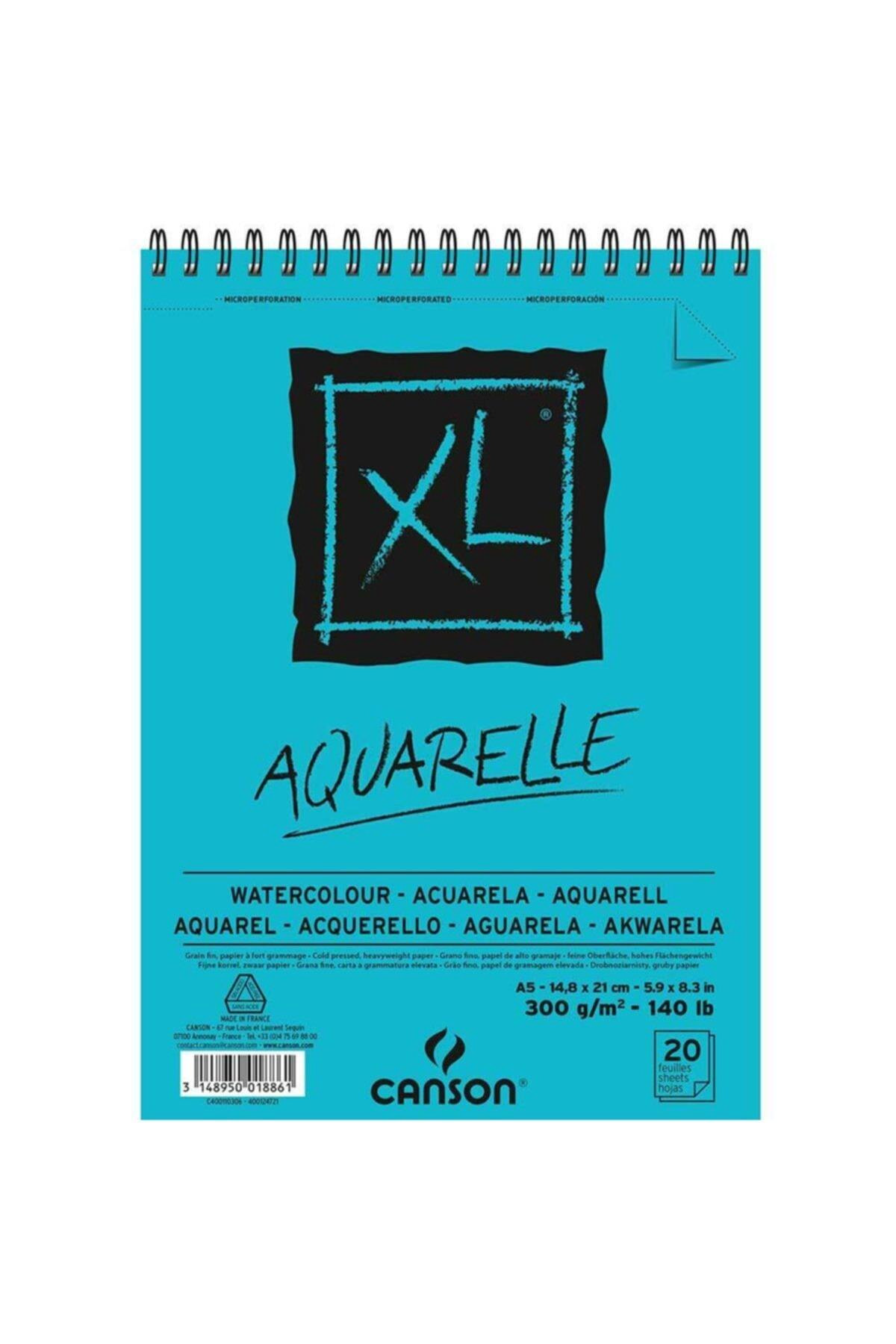 Canson XL Sulu Boya Spiralli Bloklar SPP Canxl Aquarelle 20 Sayfa A5 300 GR