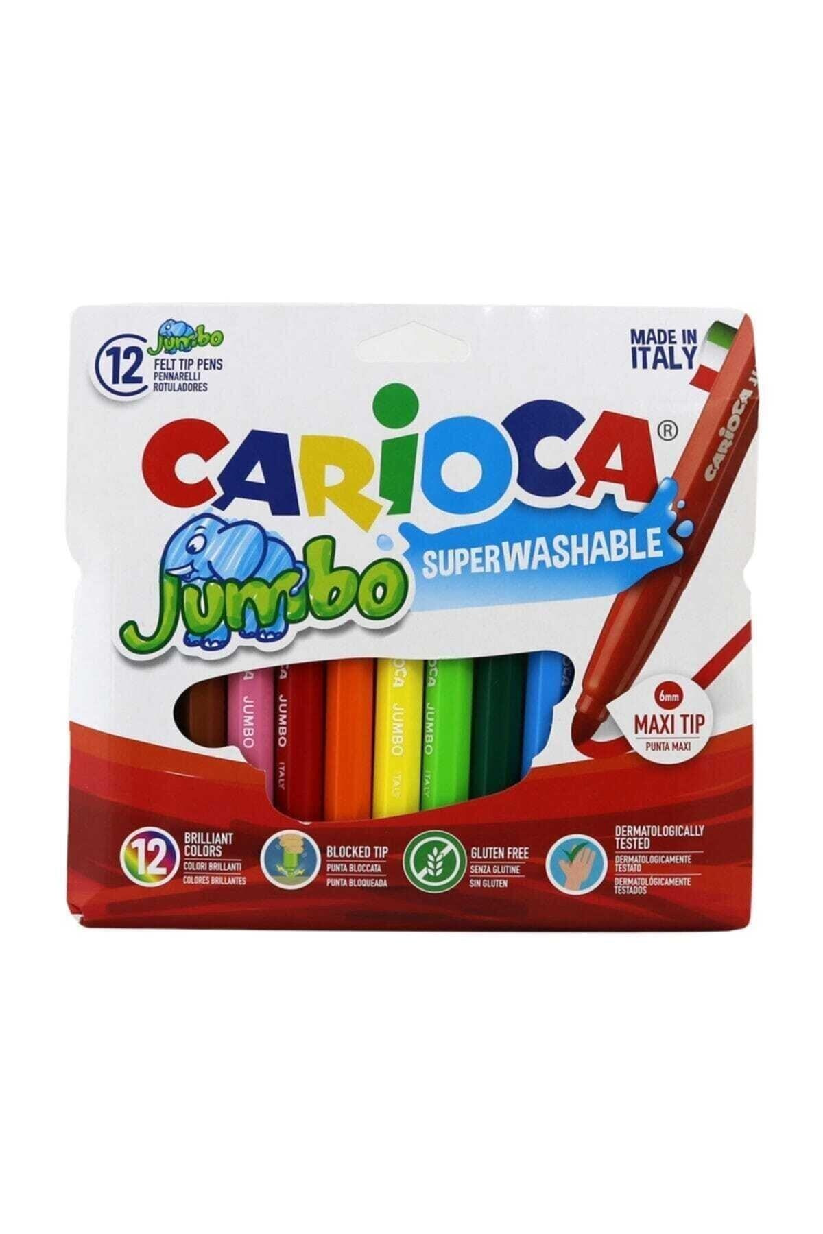 Carioca Jumbo Süper Yıkanabilir Keçeli Boya Kalemi 12'li