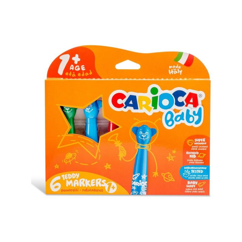 Carioca Teddy Jumbo Bebek Süper Yıkanabilir Keçeli Boya Kalemi 6'lı
