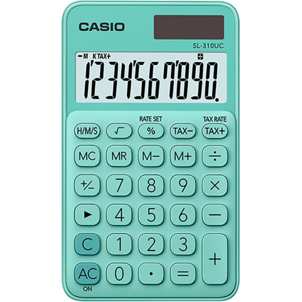 Casio Cep Tipi 10 Hane Yeşil Hesap Makinesi