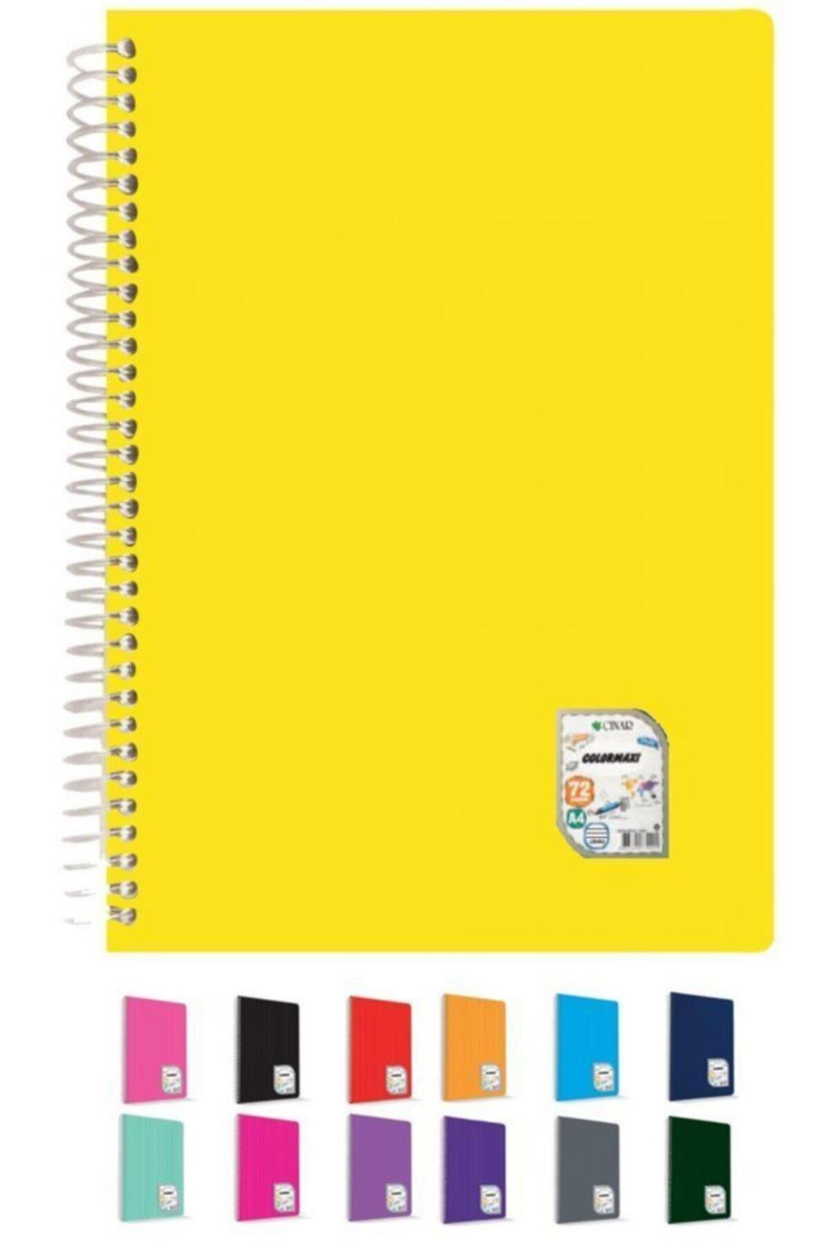 Çınar Colormaxi Spiralli Defter Plastik Kapak Çizgili 72 YP A4 72/1 73001