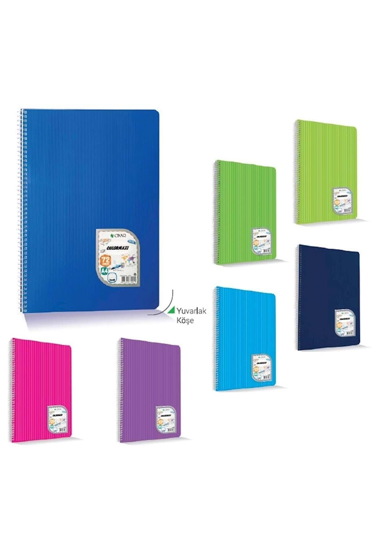 Çınar Colormaxi Spiralli Plastik Kapak A4 96 Yaprak Çizgisiz Defter