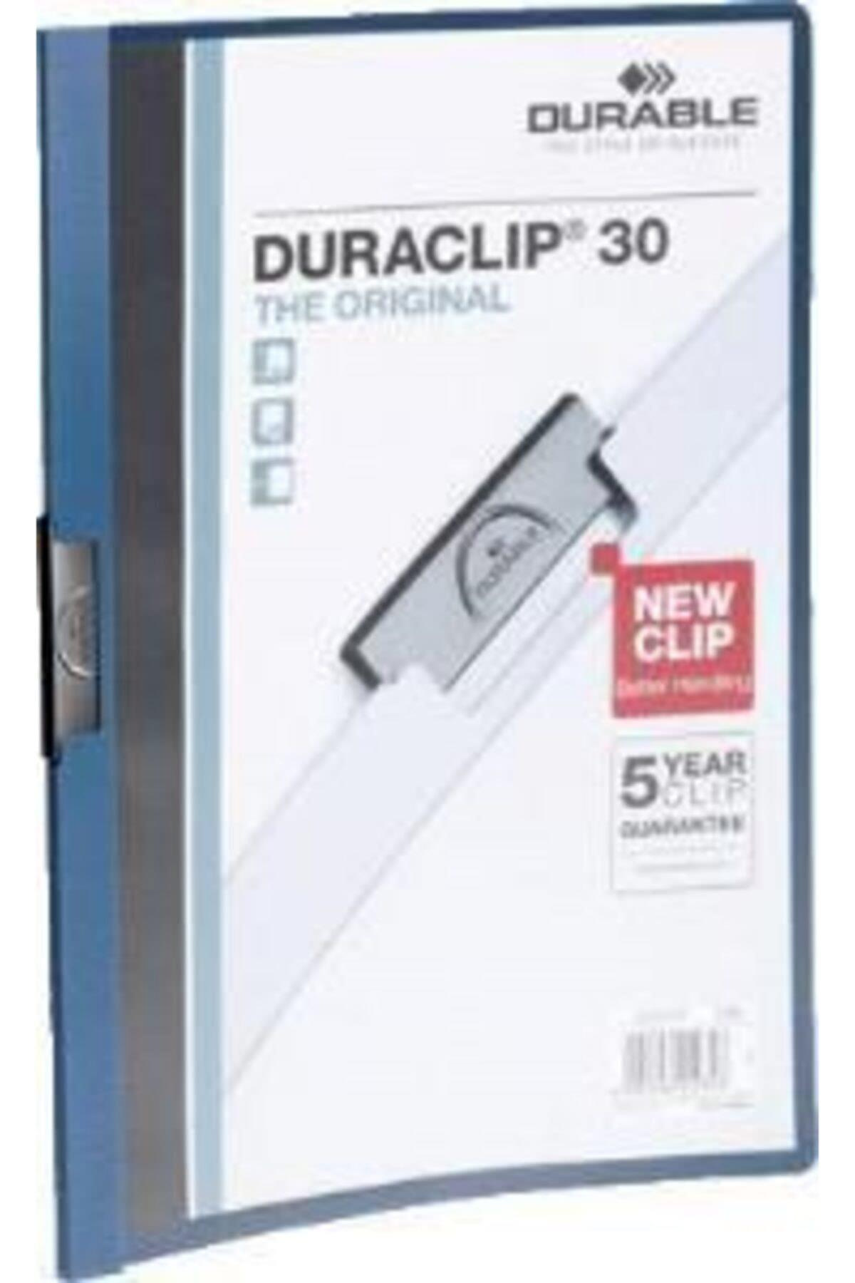 Durable Sıkıştırmalı Dosya DuraClip Ortadan Klipsli 30 Sayfa A4 Lacivert (25 Li Paket)