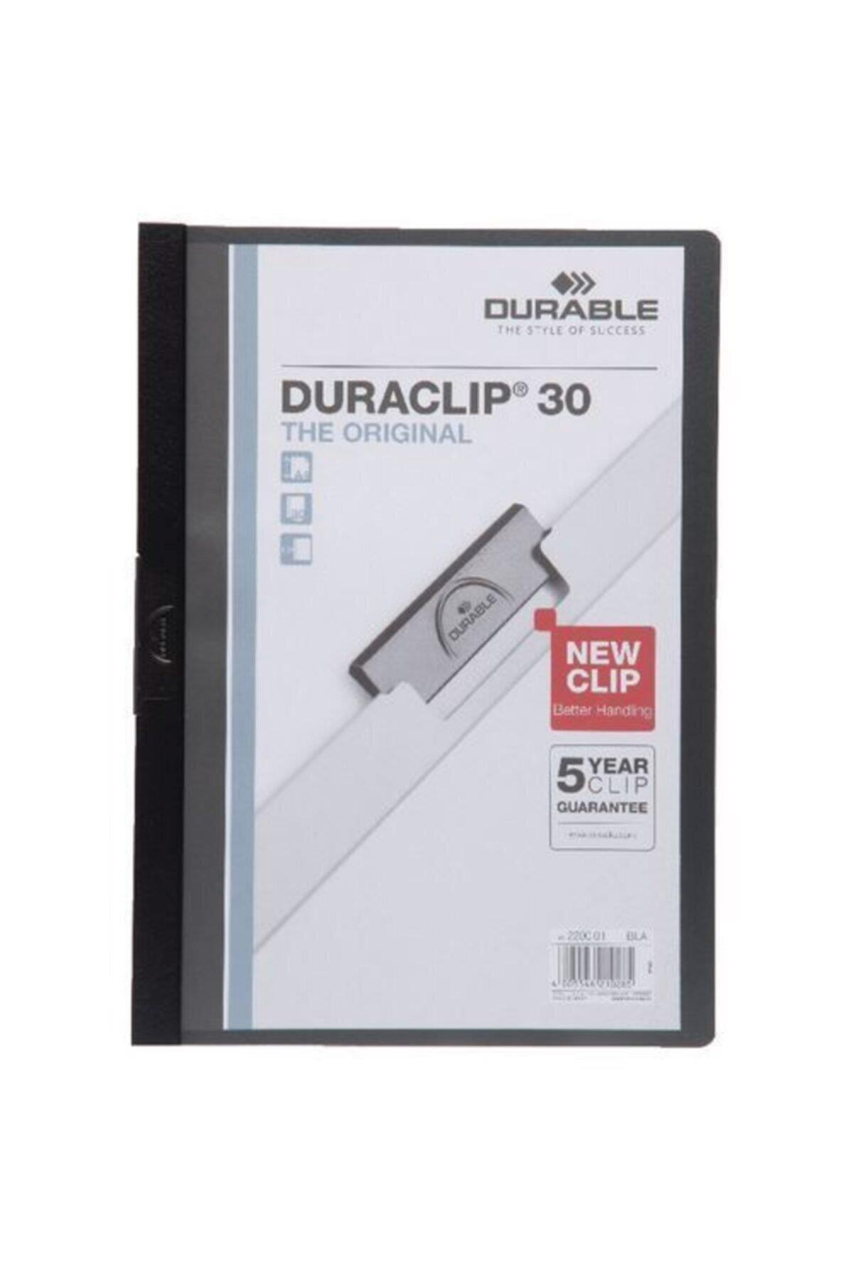 Durable Sıkıştırmalı Dosya DuraClip Ortadan Klipsli 30 Sayfa A4 Siyah (25 Li Paket)