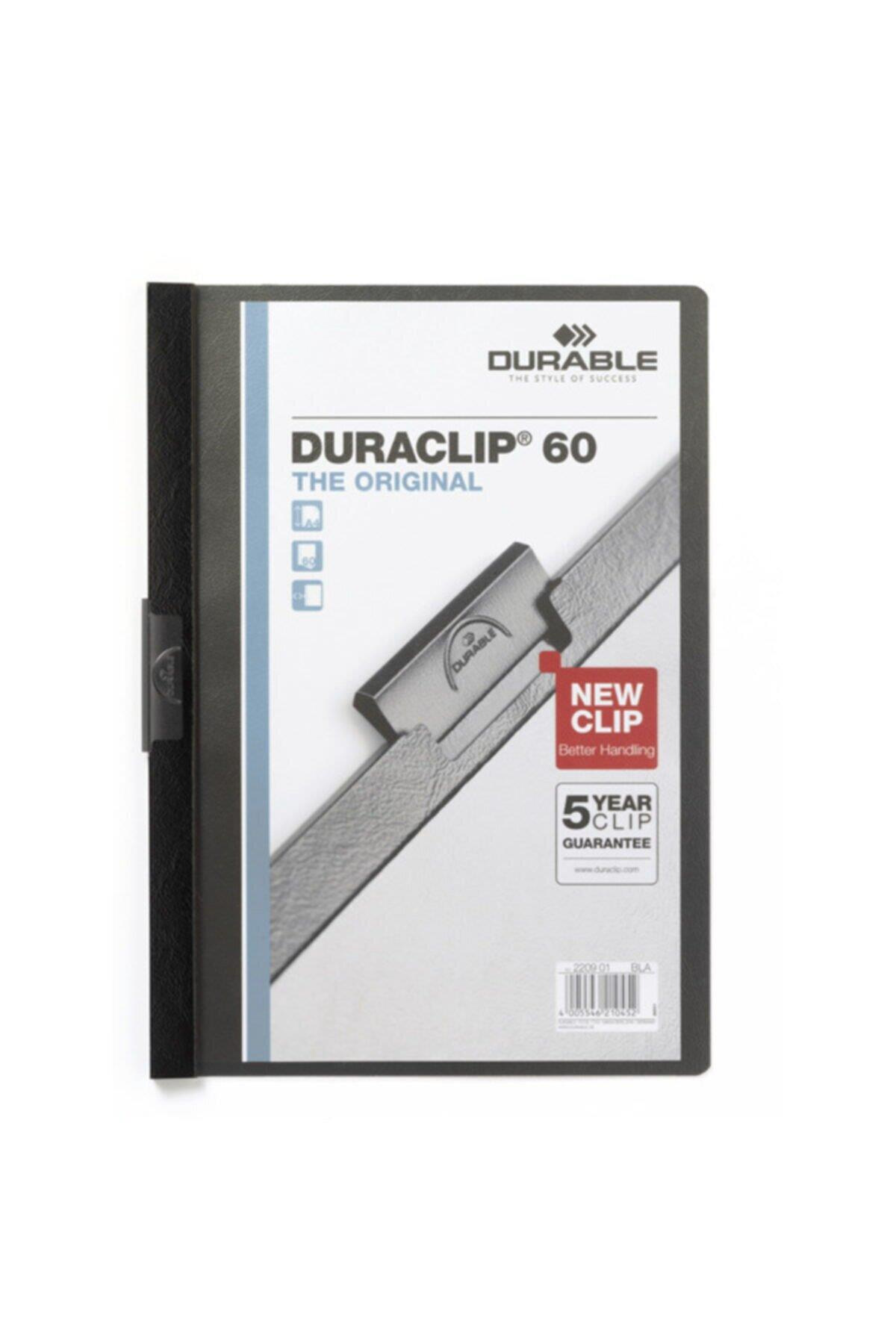 Durable Sıkıştırmalı Dosya DuraClip Ortadan Klipsli 60 Sayfa A4 Siyah (25 Li Paket)