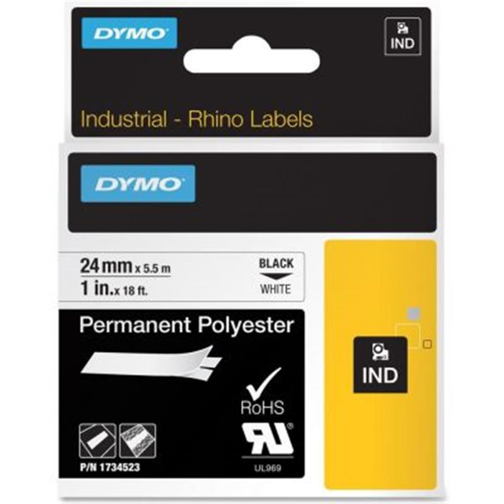 Dymo 18058 Rhino PRO Isıyla Küçülen Şerit 19mmx1,5m Sarı-Siyah
