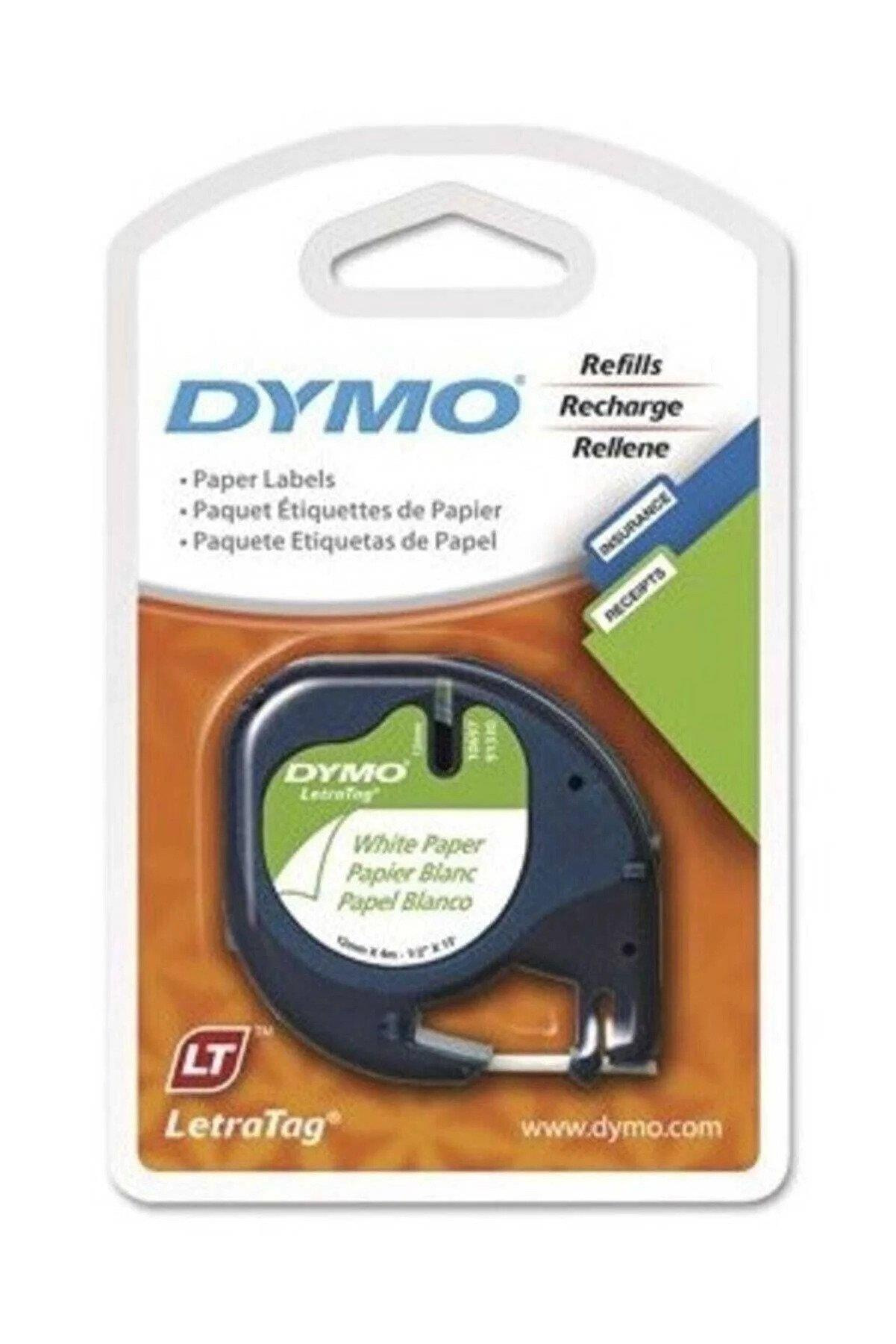Dymo Letratag Şerit Kağıt 12 MM x 4 Metre Beyaz Şerit Kağıt (10 Lu Paket)