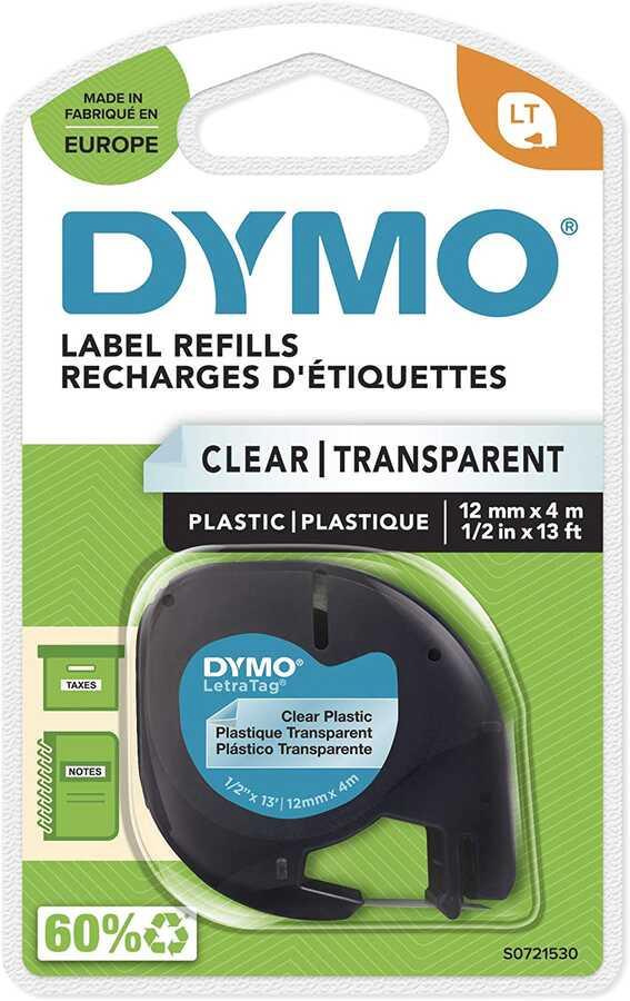 DYMO LetraTag Şeffaf LetraTag Plastik Şerit 12 mm x 4 Metre