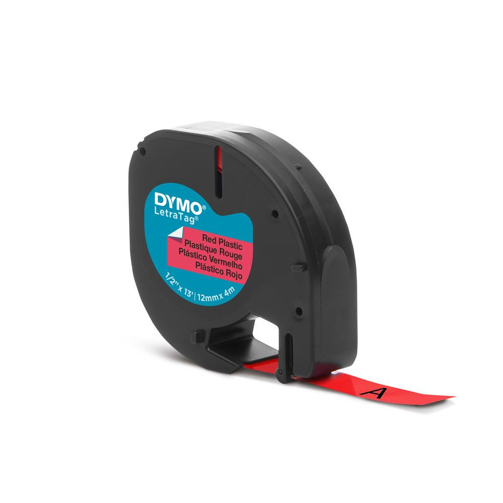 DYMO S0721630 LetraTag Plastik Şerit ( 12 mm X 4 mt ) Kırmızı (59424) 91203