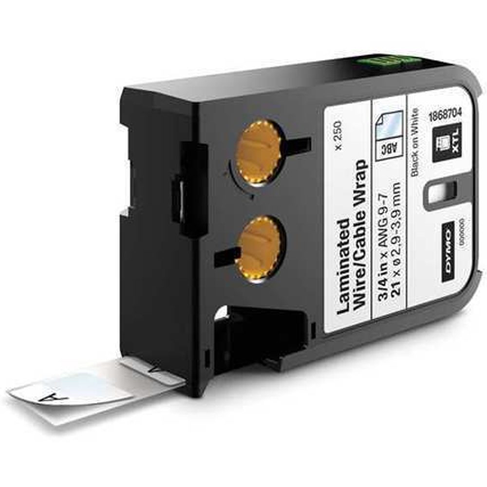 Dymo XTL Lamine Tel/Kablo Etiketi 21x21 MM Beyaz/Siyah 250 Etiket