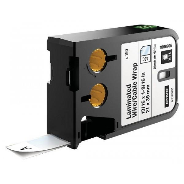 Dymo XTL Lamine Tel/Kablo Etiketi 21x39 MM Beyaz/Siyah 150 Etiket