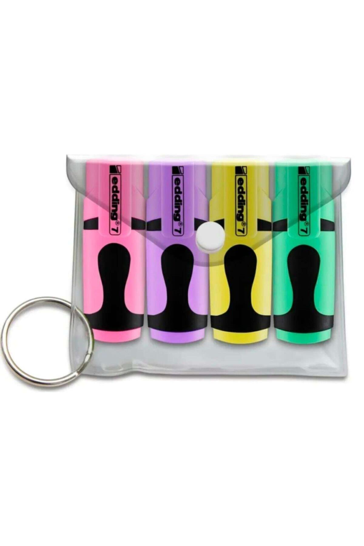 Edding Fosforlu Kalem Mini Pastel Renkler 4 Lü Poşet ED7P499PAS