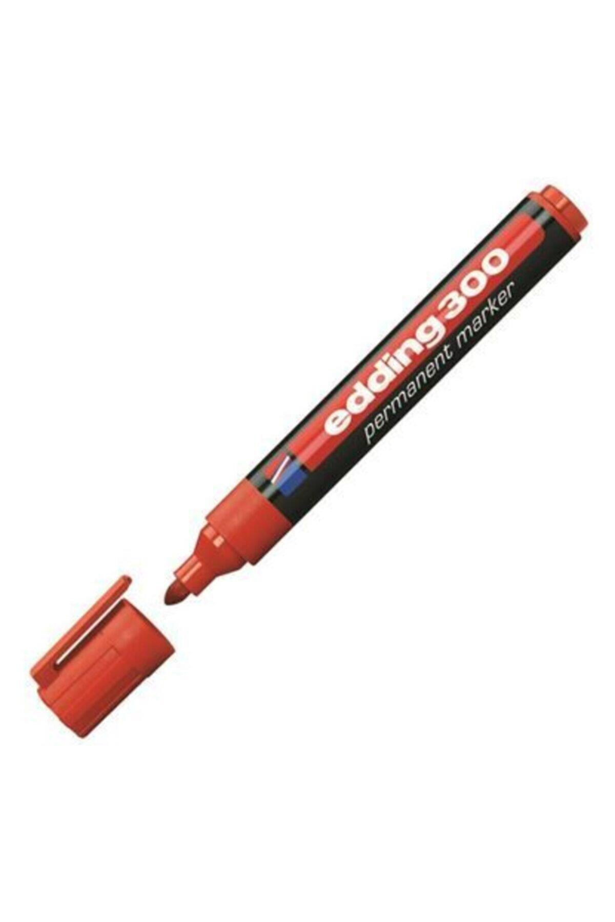Edding Markör Permanent Yuvarlak Uçlu 1.5-3 MM Kırmızı 300 (10 Lu Paket)