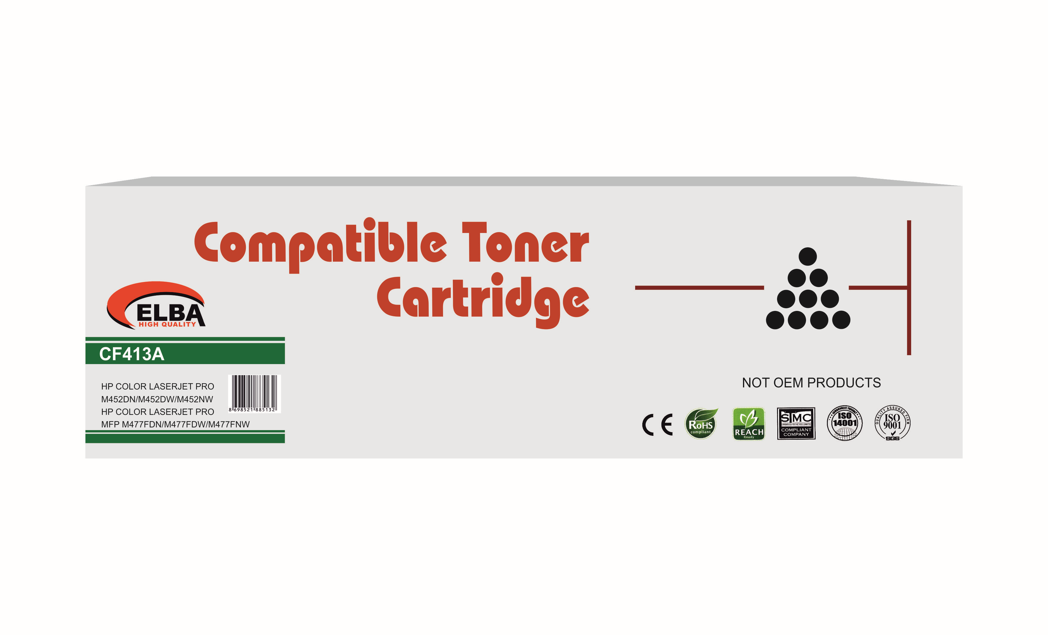 OfisPc HP 410A-CF413A Kırmızı Muadil Toner M452NW-M477-M377