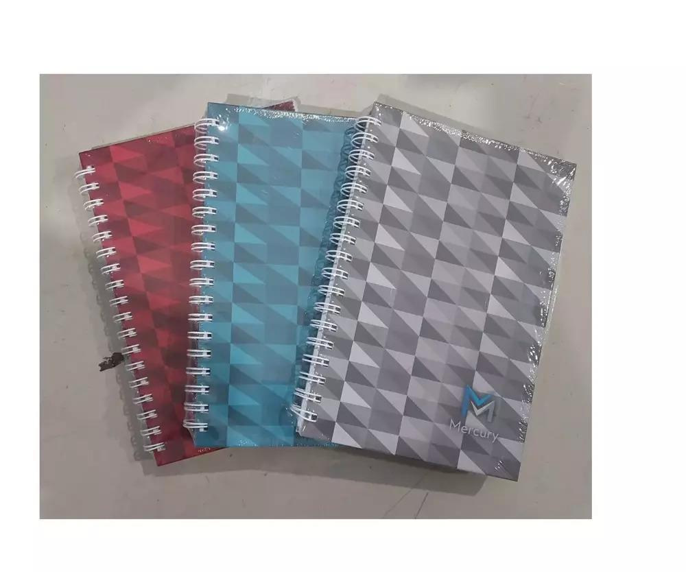 Elma Sert Kapak Defter Mermer Desen Ciltli 20x28 CM 200 Yaprak Çizgili (Karışık Renk 1 Adet)