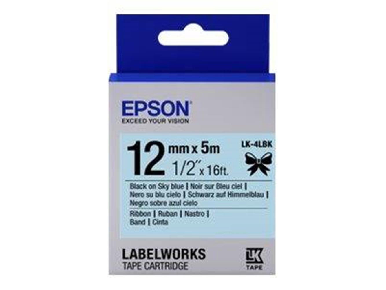 Epson LK-4WLN Beyaz Üzeri Mavi 12 MM 9 Metre Etiket
