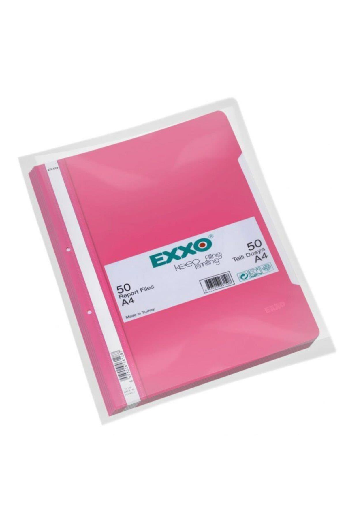 Exxo Telli Dosya Plastik A4 Pembe TT145 (50 Li Paket)