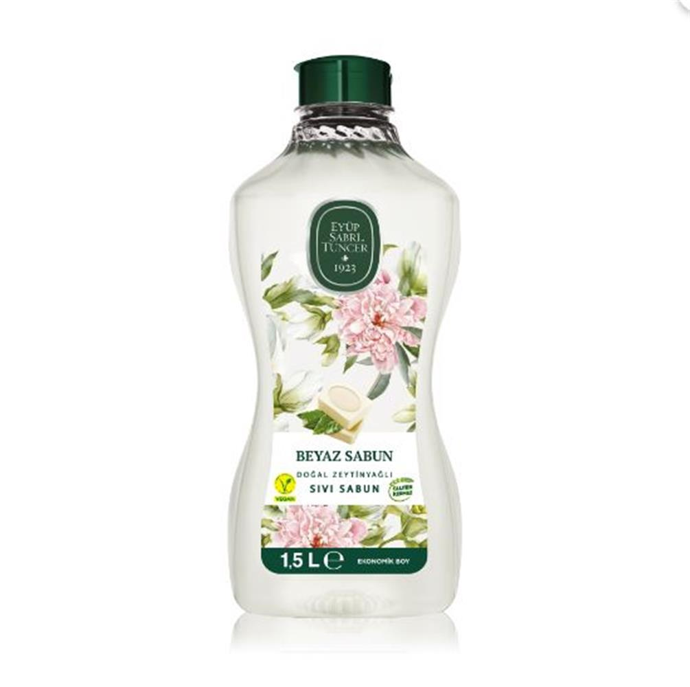 Eyüp Sabri Tuncer 1.5 Litre Beyaz Sabun Doğal Zeytin Yağlı Sıvı Sabun Pet Şişe