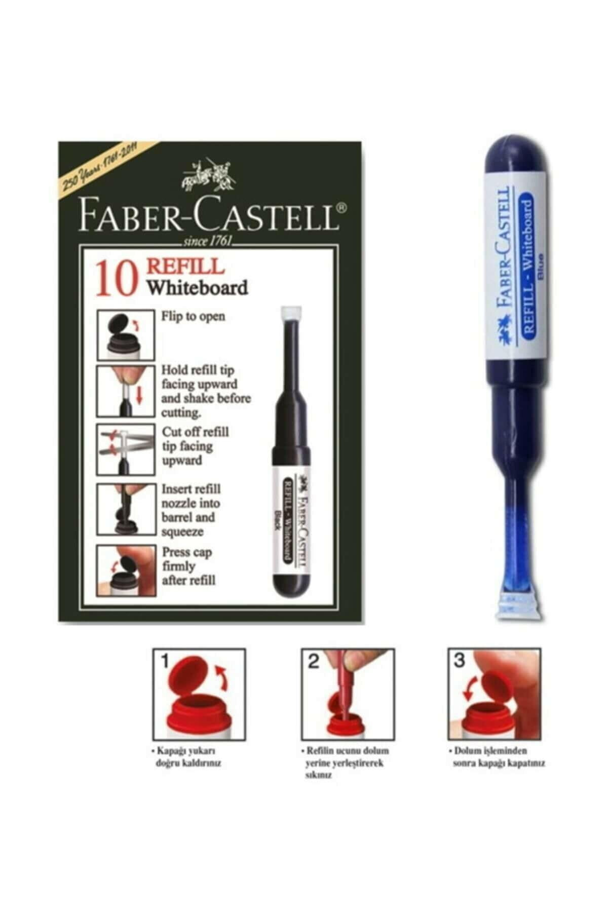 Faber Castell Beyaz Tahta Kalemi Mürekkep Refili Mavi (10 Lu Kutu)