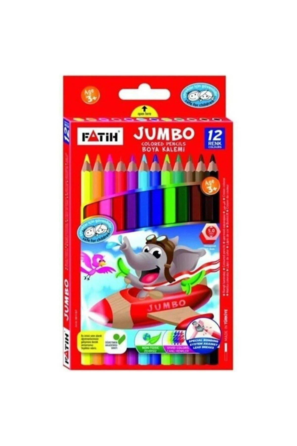 Fatih Kuru Boya Karton Kutu Jumbo Tam Boy 12 Li (12 Adet)