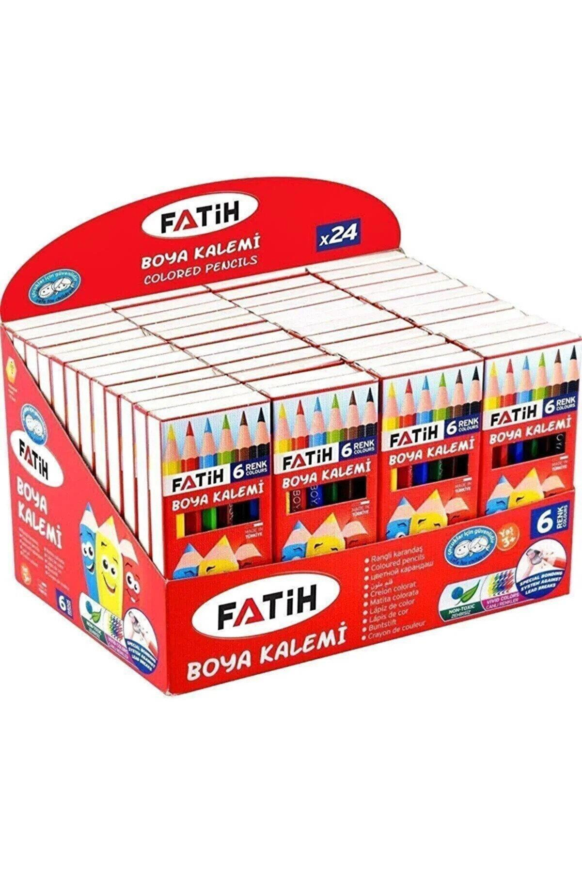 Fatih Kuru Boya Karton Kutu Tam Boy 6 Renk Kuru Boya (24 Lü Paket)