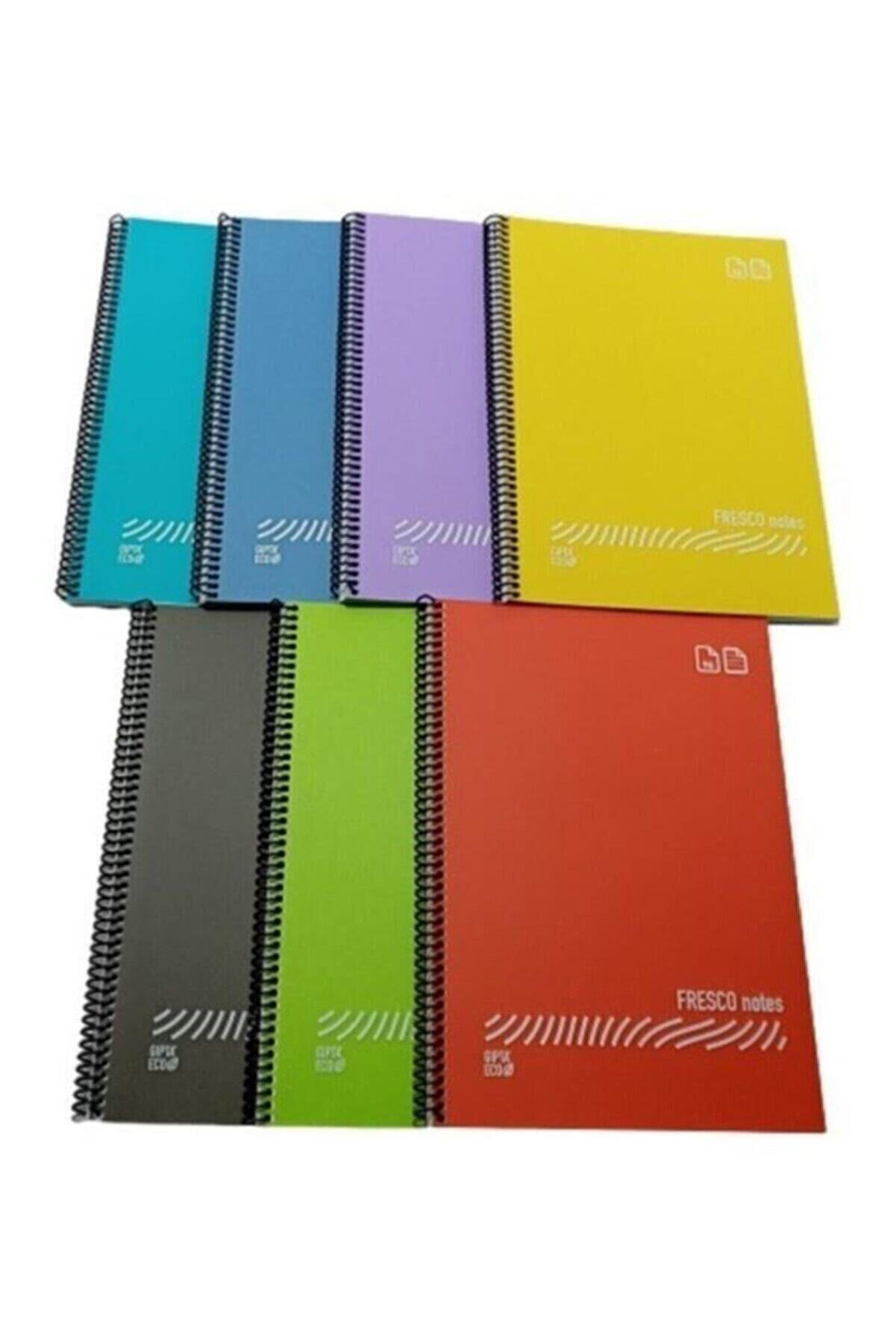 Gıpta Fresco Spiralli Düz Plastik Defter A4 80 Yaprak Çizgili (12 Li Paket)