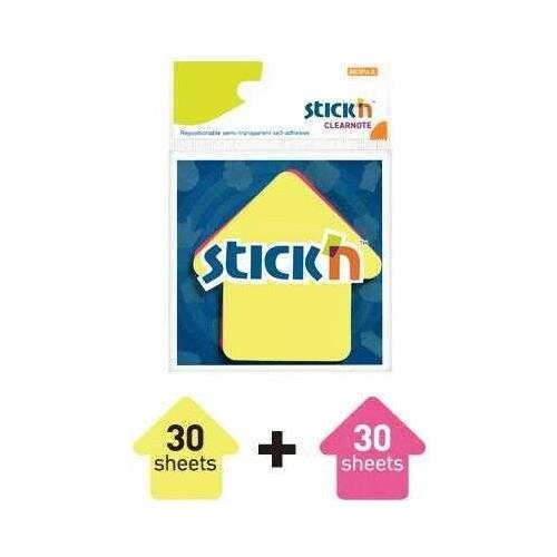 Gıpta Stick'n 76 x 76 Ok Şekil Yarı Saydam 2 Neon Renk 60 Yaprak