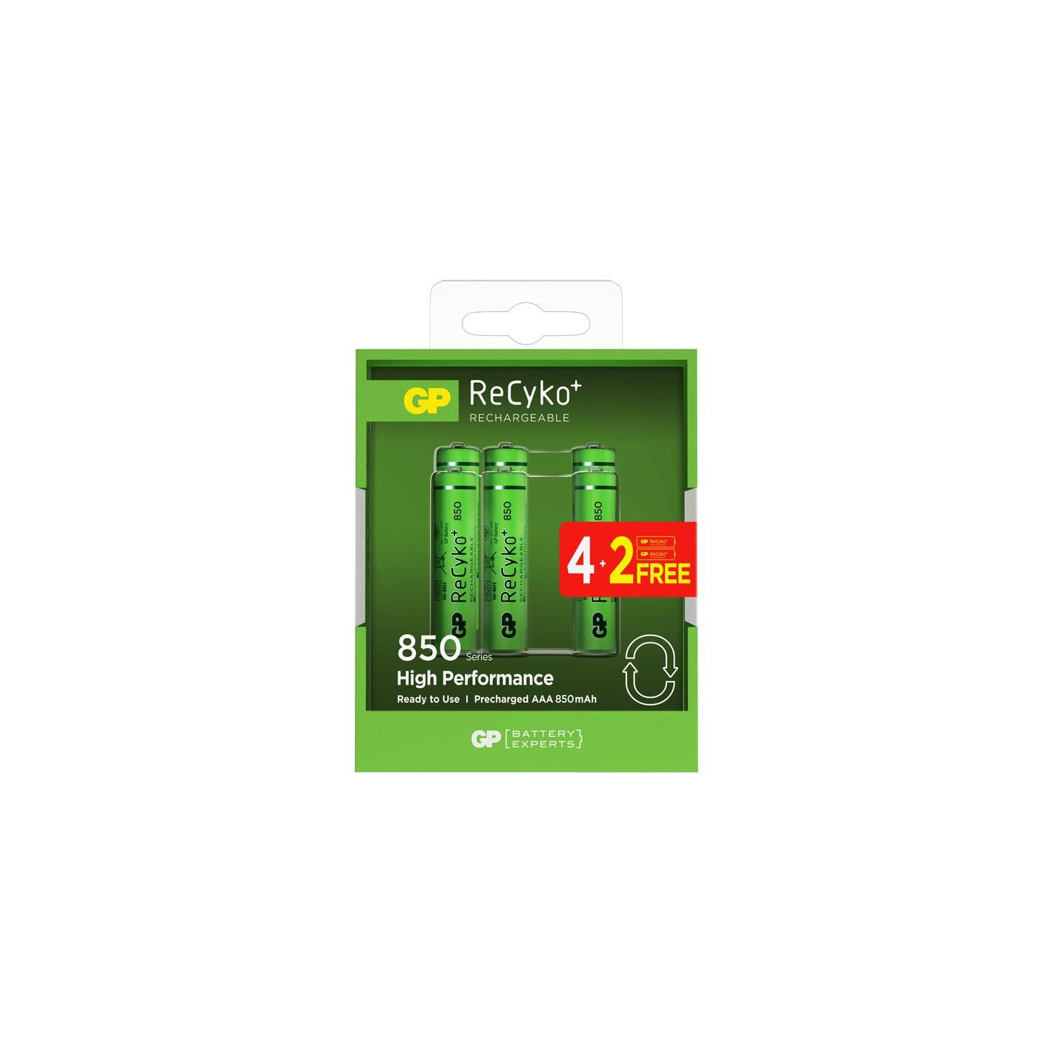 Gp Recyko AAA 850 mAh Şarjlı İnce Kalem Pil 4+2 Li Paket