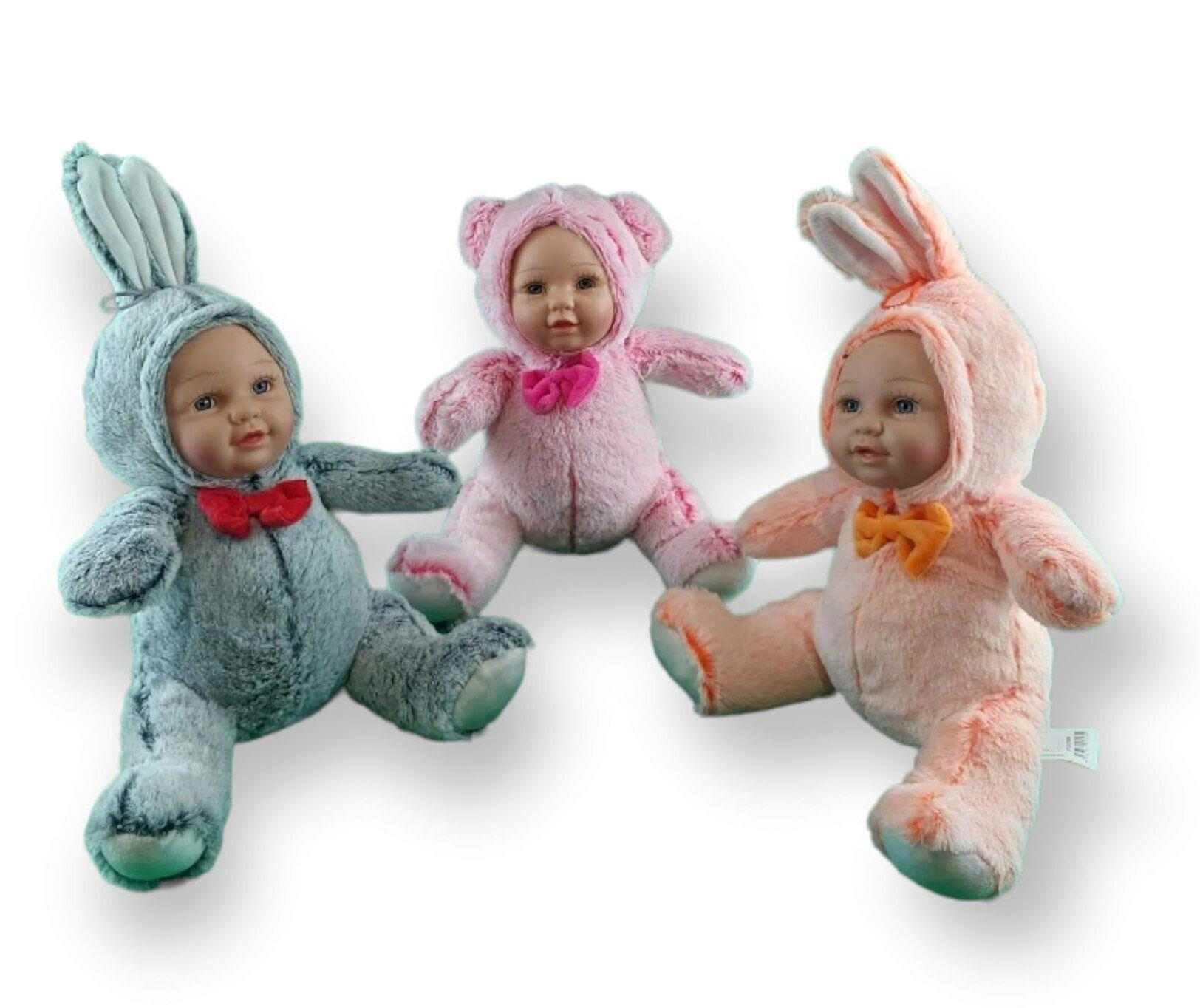 Halley Oyuncak Bebek Yüzlü Hayvanlar 30 Cm (Karışık Model 1 Adet)