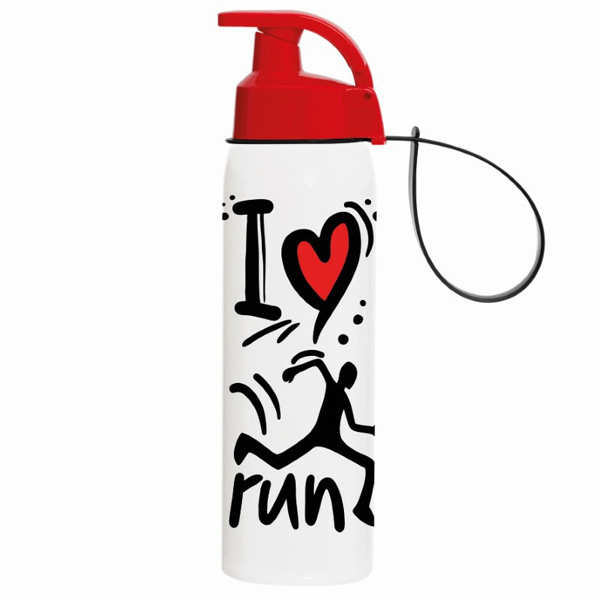 Herevin Matara I Love Run Askılı Opak Desenli 500 ML Suluk Matara