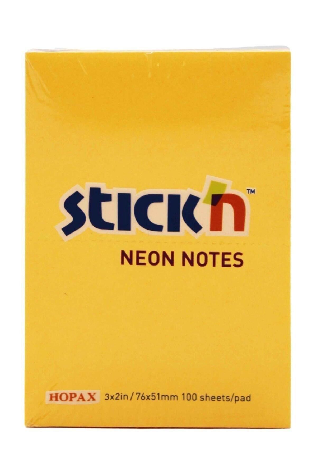 Hopax Stıckn Yapışkanlı Not Kağıdı 100 Yaprak 76x51 Mm Fosforlu Turuncu