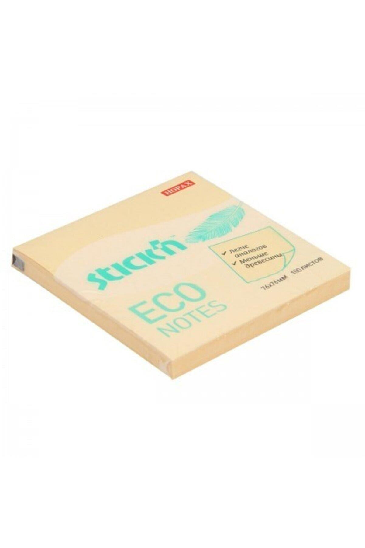 Hopax Stıckn Yapışkanlı Not Kağıdı 100 Yaprak 76 x 76 Eco Pastel Sarı (12 Adet)