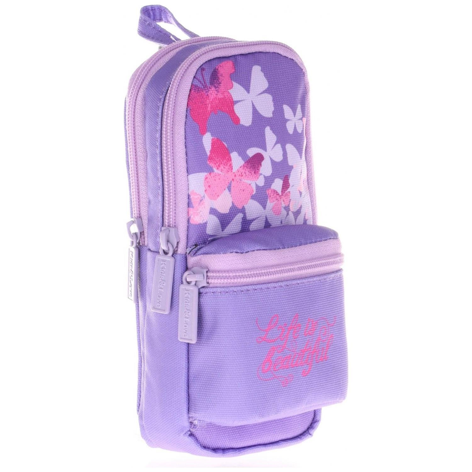 Kaukko Kalem Çantası Layer Junior Bag Butterfly Üç Bölmeli Kalem Çantası
