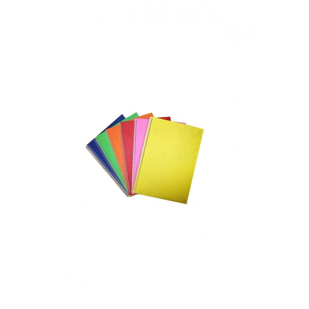 Komeks Spiralli Defter Plastik Kapak 96 Yaprak A4 Kareli Defter (12 Li Paket)