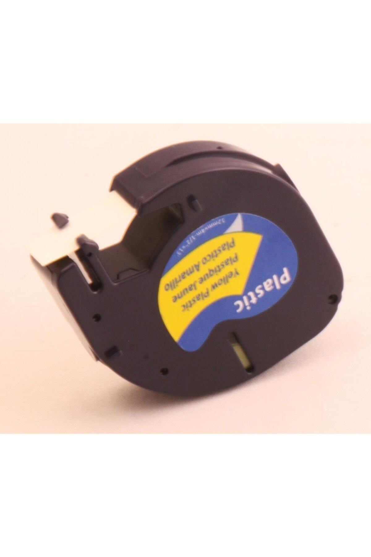 Krt-Muadil 12 mm Sarı Üzerine Siyah Plastik 4 Metre