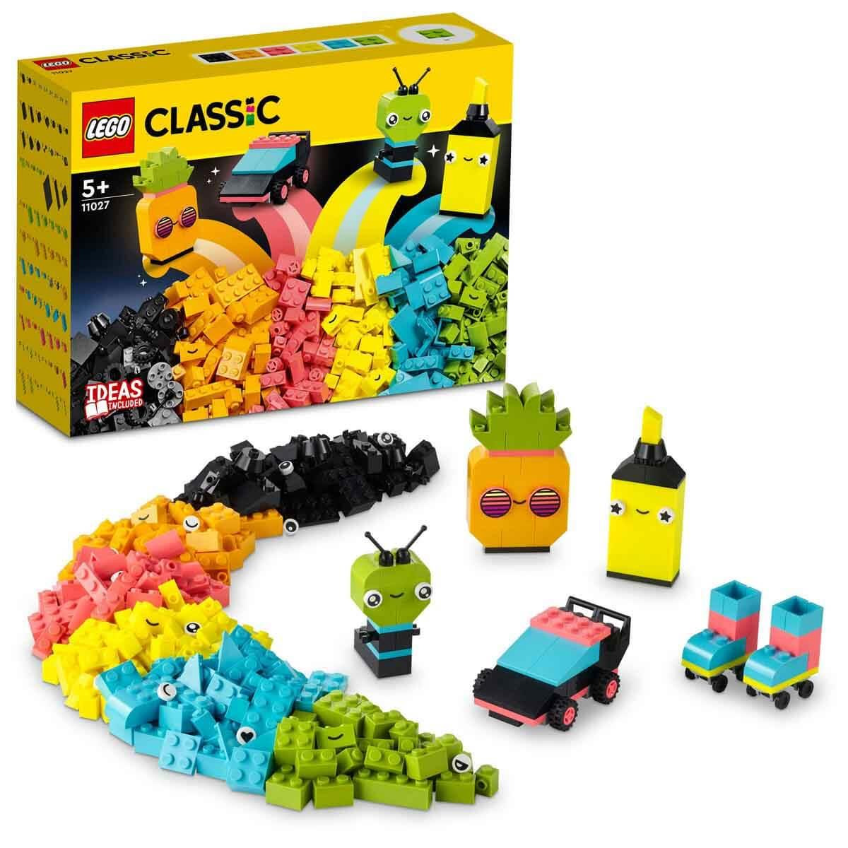 LEGO Classic Yaratıcı Neon Eğlence Çocuklar için Canlı Renkli Parçalar İçeren Yaratıcı Oyuncak (333 Parça)